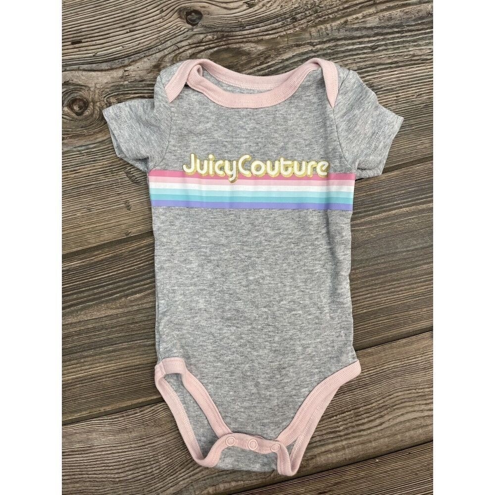 Juicy Couture Infant Girl One Piece Bodysuit (Bundle of 2) 3/6 month Gray White - Picture 8 of 10